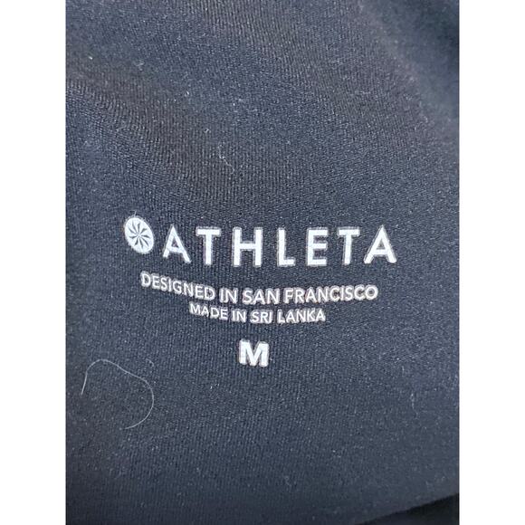 Athleta Women's Black High Neck Racerback Yoga Workout Athletic Crop Top Size M - Picture 4 of 4